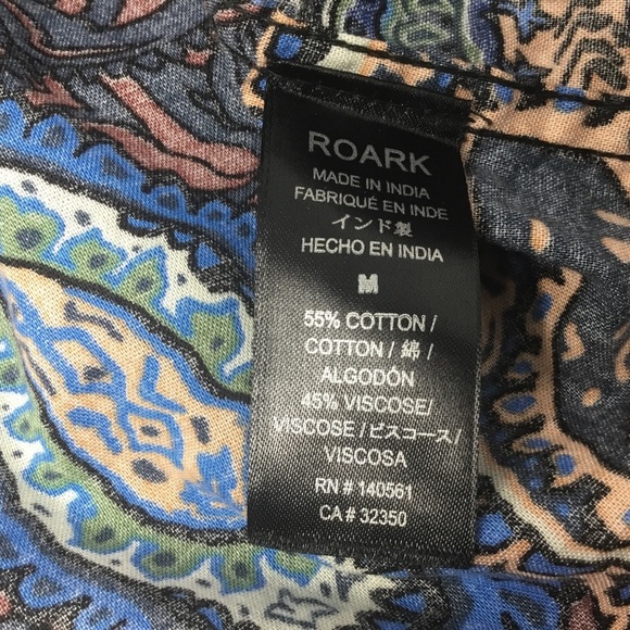 Roark Paisley Casual Button Down Shirt - Blue and Brown - Picture 8 of 10